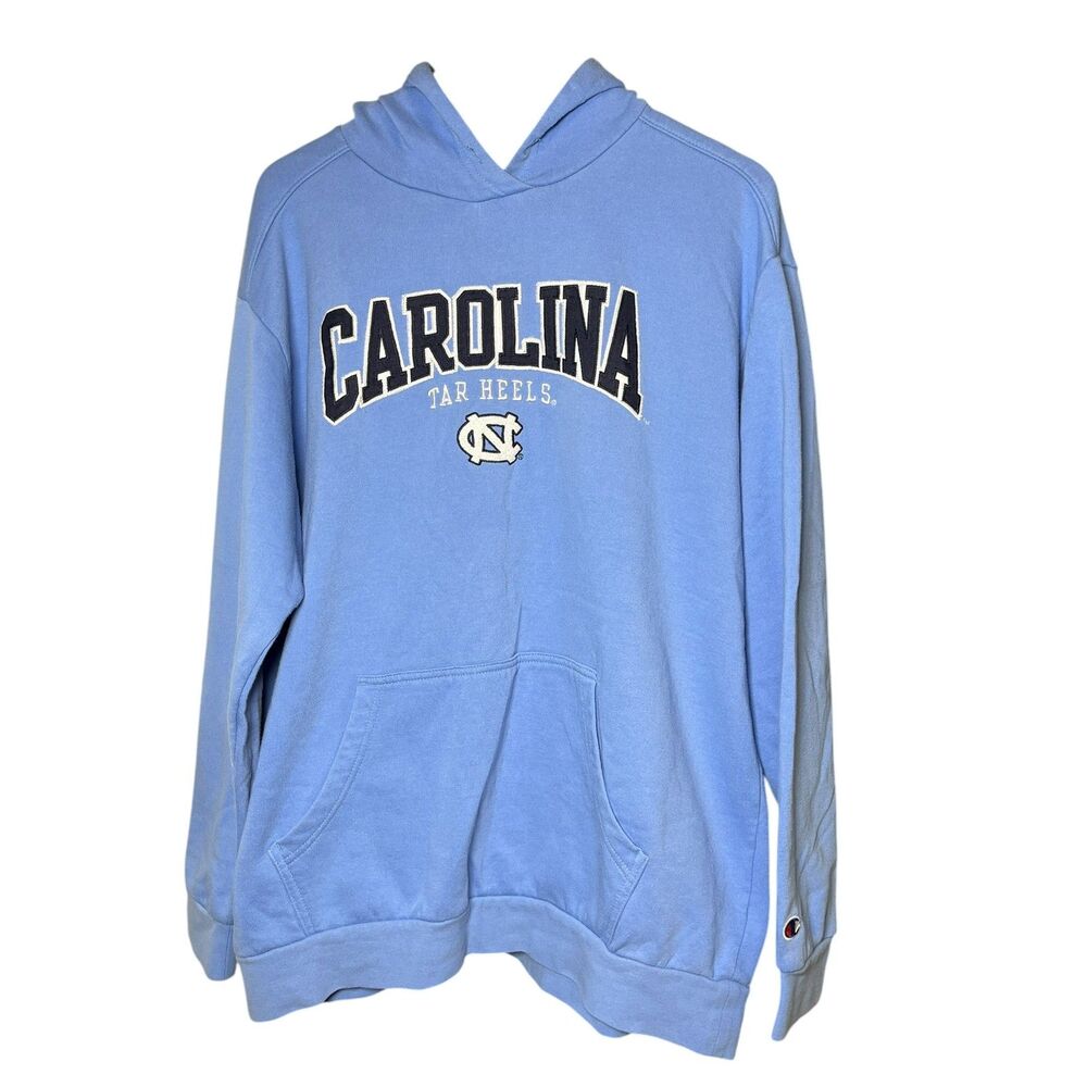 Champion North Carolina Tar Heels Hoodie Men XL Carolina Blue Embroidered NCAA